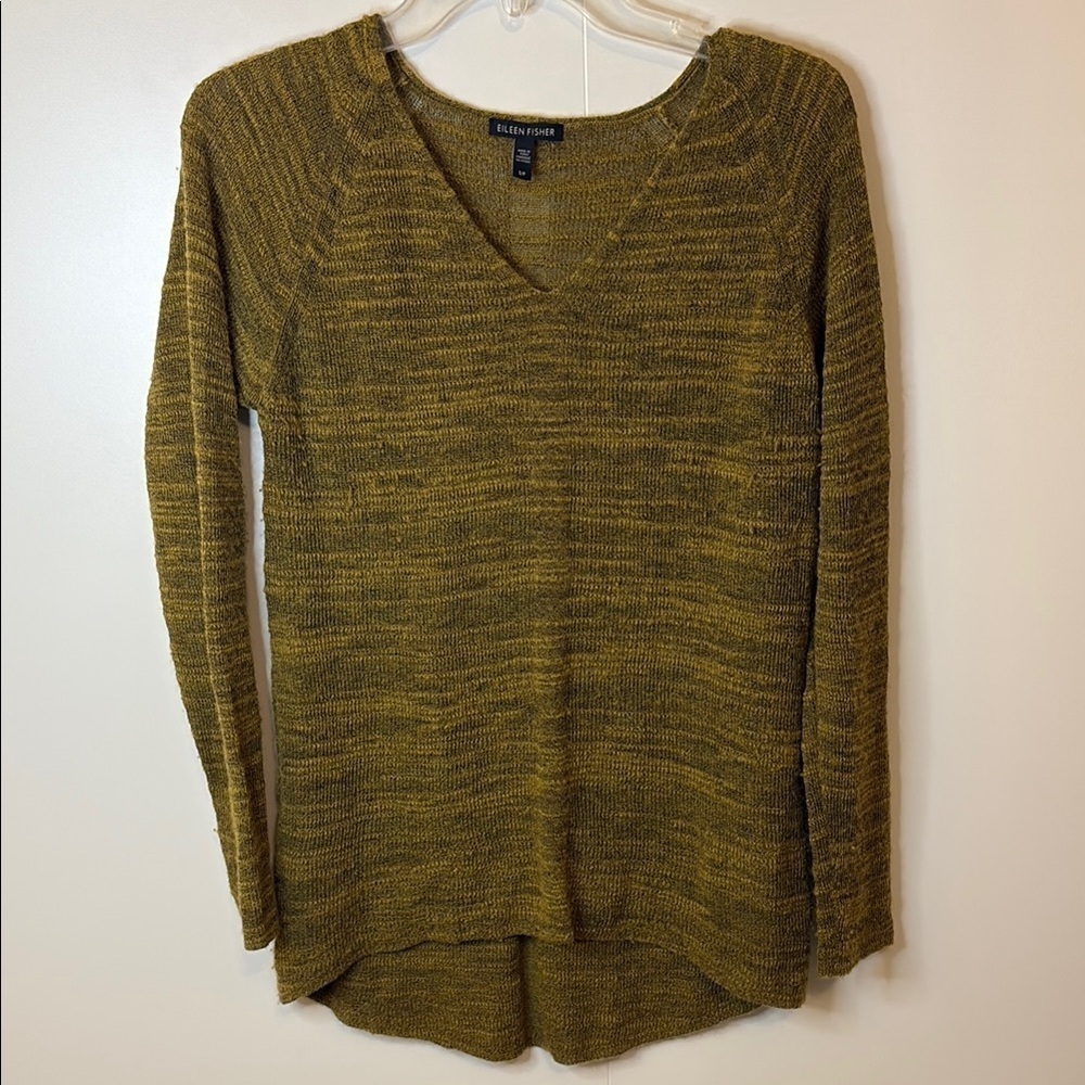 Eileen Fisher Olive V-Neck Sweater